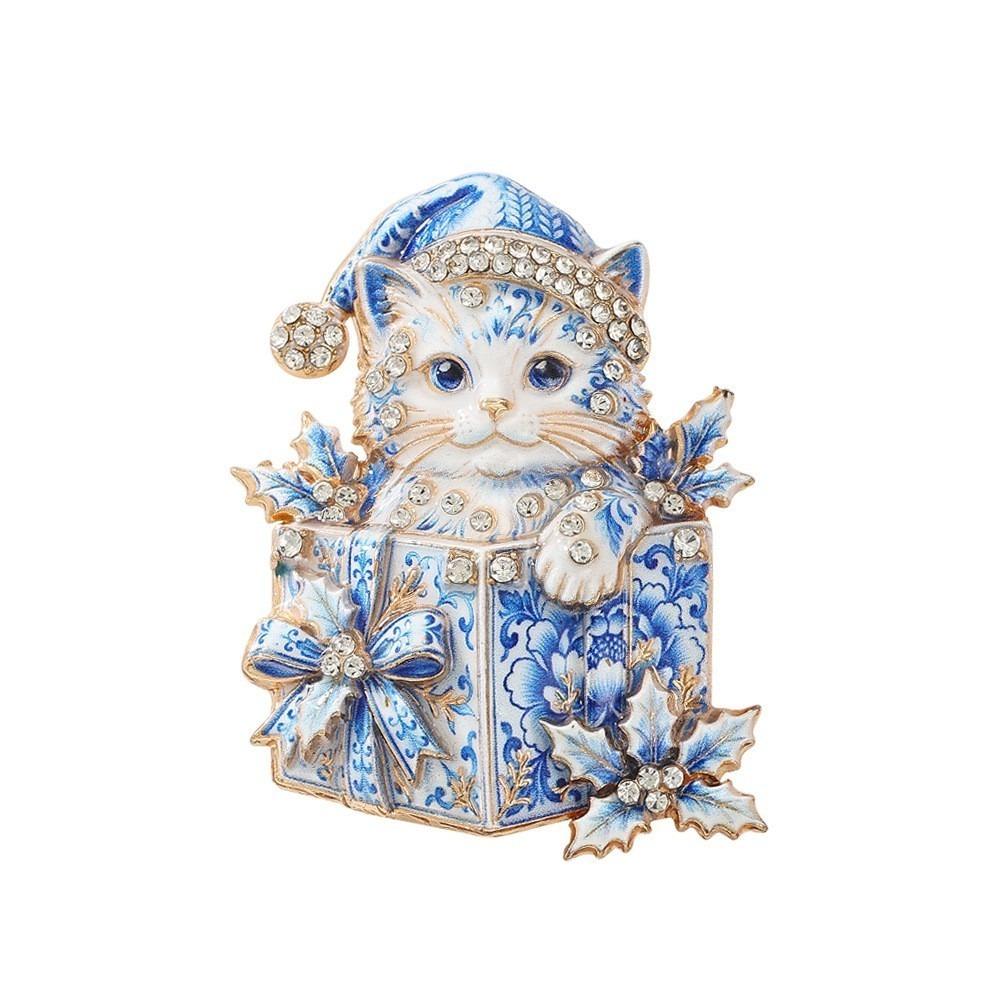 Zinc Zinc Alloy Rhinestone Brooch Full Rhinestones Christmas Crystal Pins Christmas Tree Brooch Holiday Gift