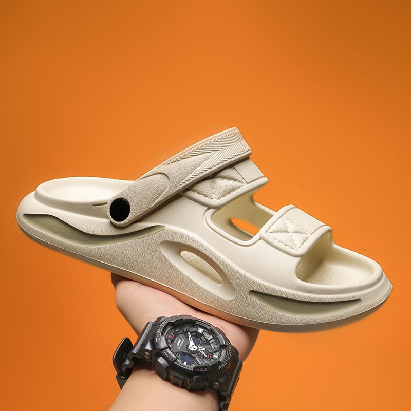 Модные новые шлепанцы на мягкой подошве, трендовые сандалии на платформе, домашние, уличные, пляжные сандалии, летние, повседневные, удобные, нескользящие шлепанцы для мужчин