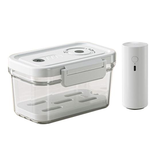 Электрический вакуумный контейнер для еды, герметичный ящик-хрустяшка с ручным насосом, пищевой контейнер без BPA для хранения в холодильнике, для фруктов, овощей и мяса