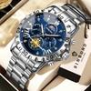 BINBOND Quartz Watches for Men Luxury Accurate Durable Luminous Waterproof Chronograph Men's Watch Reloj Acero Inoxidable Hombre