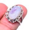 Natural Rainbow Moon Stone Gemstone 925 Solid Sterling Silver Ring Size 6.5 G5k08