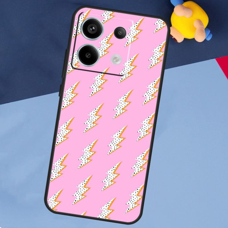 Lightning Polka Dots Star Cute Phone Case For Xiaomi Redmi Note 13 11 9 10 12 Pro Plus 9S 10S 11S 12S 9C 10C 12C 13C Cover