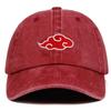 Naruto Anime Akatsuki Red Cloud Embroidery Soft Crown Baseball Cap Adjustable Peaked Hat Casual Outdoor Sun Hat Unisex
