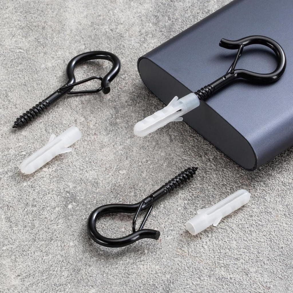 Q-Type Snap Hook with Safety Buckle for Wall/Ceiling Hanging of Flower Pots, Anti-Drop Design