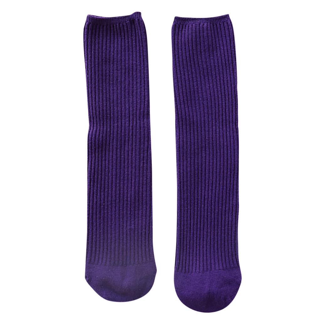 Нескользящие чулки до колена ярких цветов для маленьких девочек, семейные носки