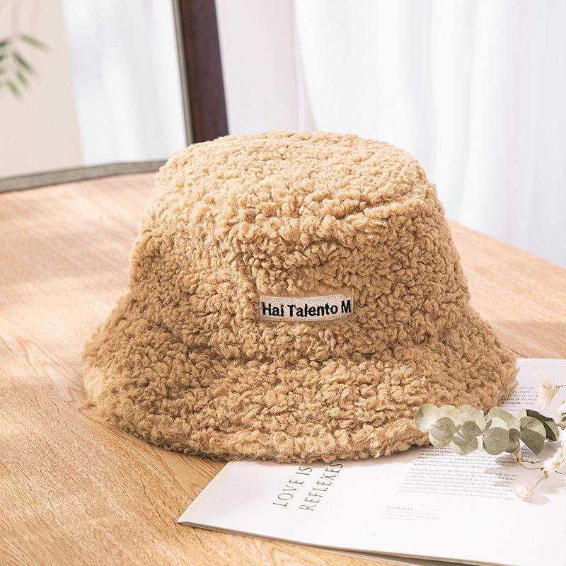 Faux Fur Winter Bucket Hat Women Korean Thickened Warm Wool Hats Bob LADY Panama Outdoor Hiking Fisherman Hat