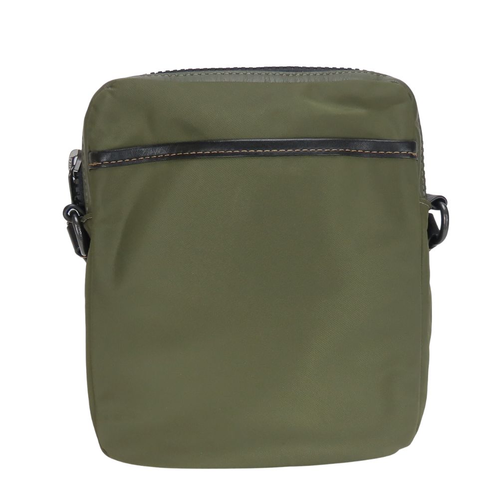 Used COACH Shoulder Bag Max Crossbody C9836 Nylon/leather Khaki Black