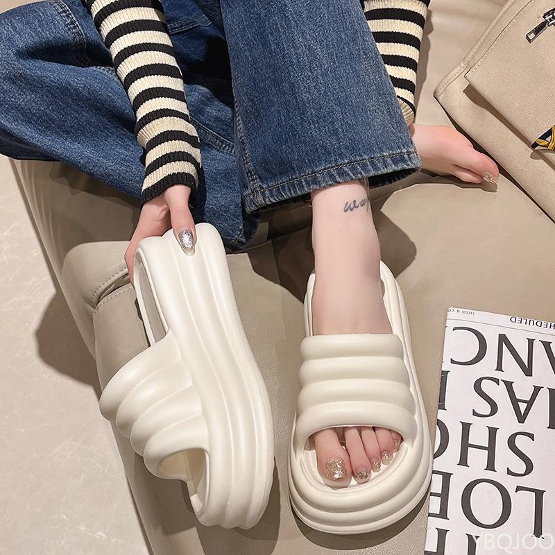 Fashion Summer Women Slippers Chunky Platform Comfort Beach Shoes Slides Ladies Soft Sole Non-Slip Sandals Wear-resisting Shoe 2025