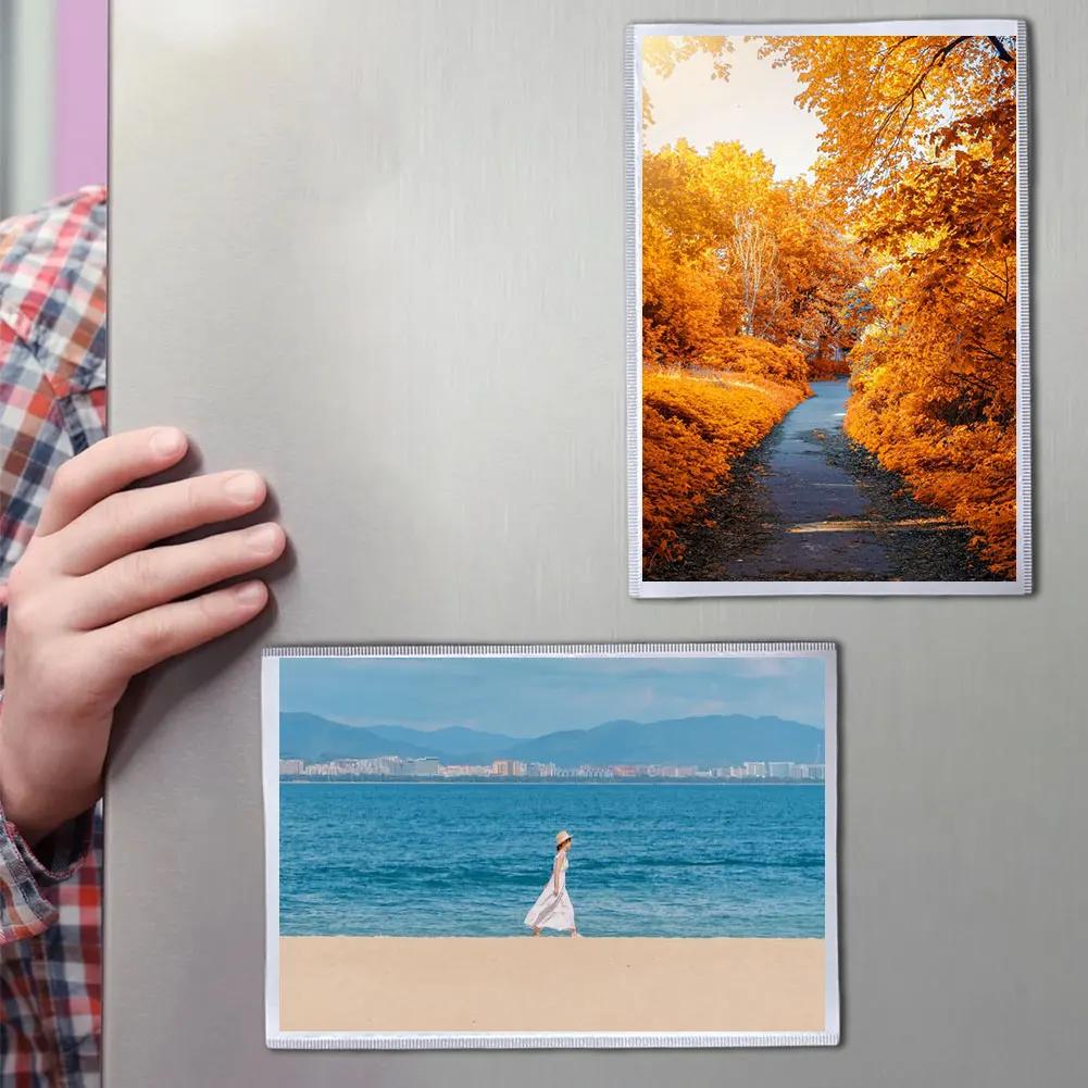 10/15 шт. Магнитная фоторамка Магнитная рамка для фото Подходит для фотографий 4x6 дюймов Рамка для демонстрации фотографий Многоразовая для холодильника, шкафа