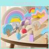 Деревянные блоки для раннего развития радужных цветов, развивающие когнитивные навыки и креативность у детей