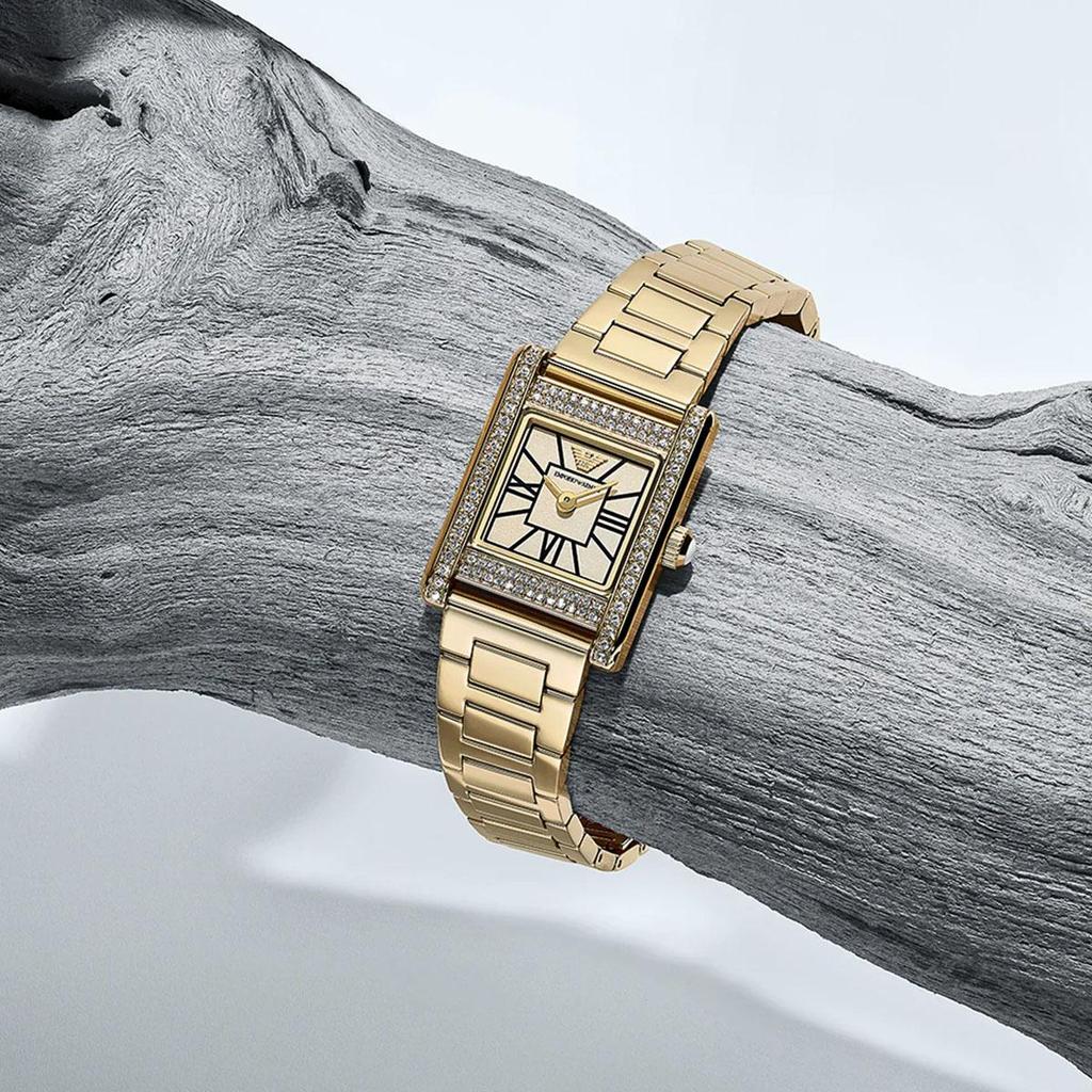 Emporio Armani AR11663 Золотой ремешок из нержавеющей стали Белый циферблат Женские часы