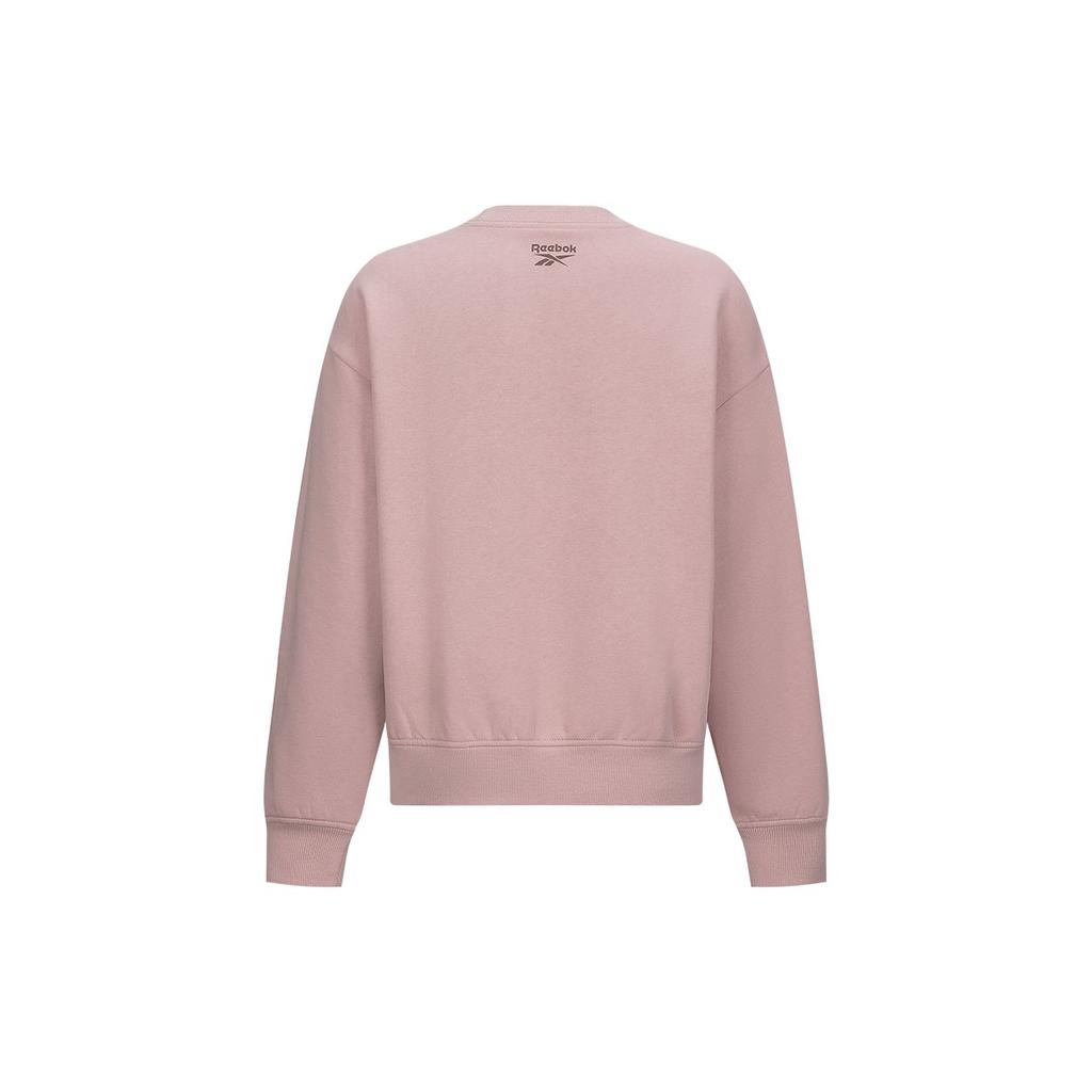 Reebok Удобный модный универсальный пуловер с длинным рукавом, американская винтажная толстовка, женская толстовка светло-розового цвета 24FRM304WGF2