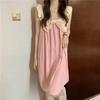 Summer Bow Pajamas Dress Cute Girl Nightgown for Women Sleeveless Sleep Dress Thin Woman Night Dress