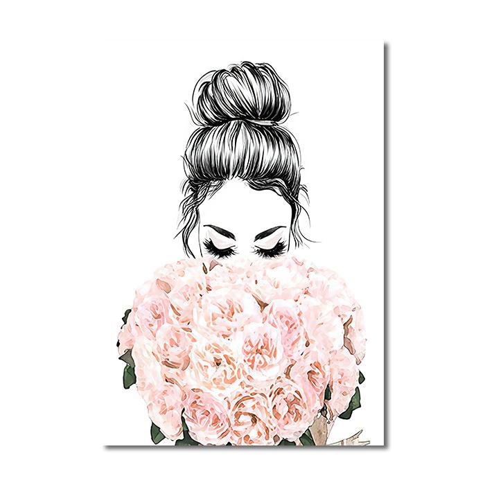 Fashion Poster Flowers Women Perfume Wall Art Canvas Painting Nordic Print Lashes Lips Books Picture Modern Salon Beauty Decor