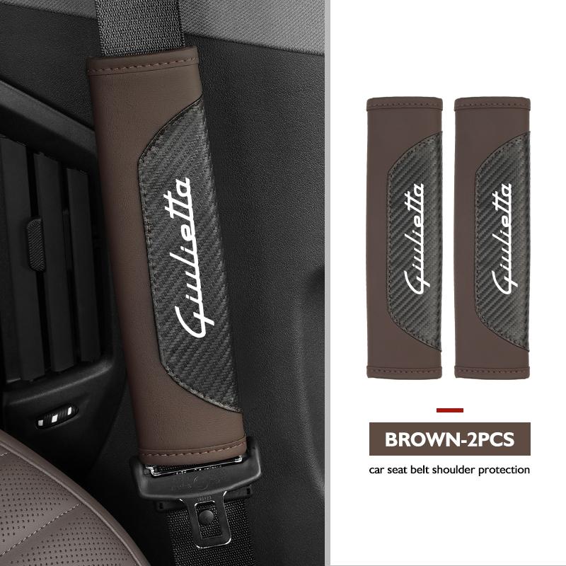 AAACO1 Car Seat Belt Shoulder Cover Protection Pads Safety Belt Accessories For Alfa Romeo GT Stelvio F1 Brera Volante Tonale Gloria