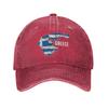 Greece Map Sun Baseball Cap Street Style Unisex Unisex Washed Trucker Hat Breathable Custom DIY Running Hippie Snapback Cap