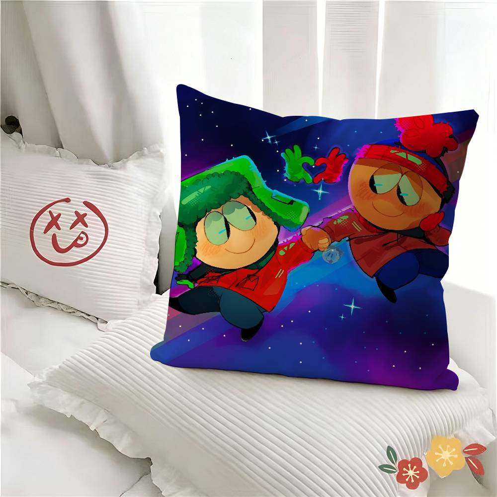 pc Anime PParks Souths Pillow Case Fashion Square Pillowcase Bedroom Sofa Room Ins Decoration Leisure
