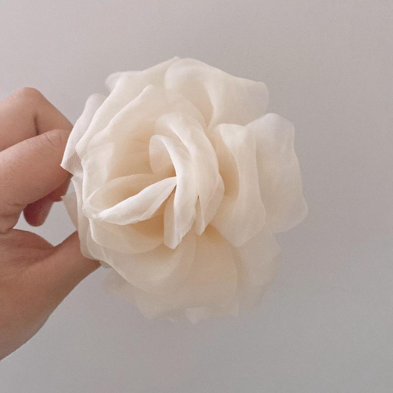 INS Милый Зажим-краб для волос с цветком, Милый шифоновый цветок, Зажим-акула, Заколка-зажим, Милые волосы для женщин, Аксессуары для волос