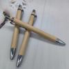 4 Pcs Set Bamboo Wood Ballpoint Pen 1.0Mm Bullet Tip Blue Black Ink Ball Pen