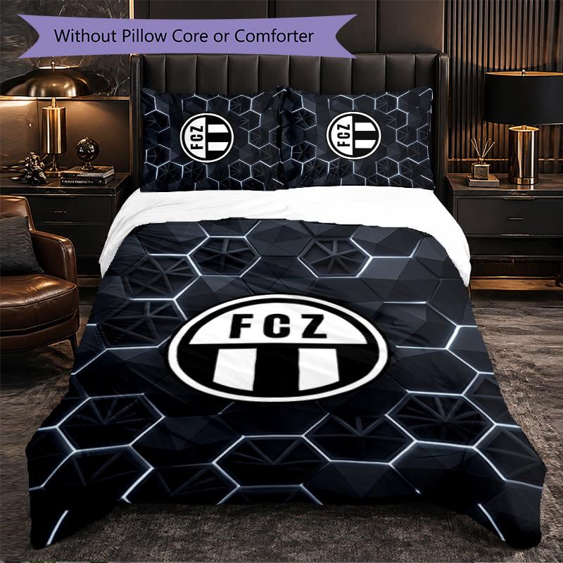 FC Zürich Themed Bedding 3Pcs Duvet Cover Set Decorative Bed Linen For Teen Room Home Decoration