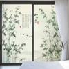 Китайский стиль бамбуковый узор приватная оконная пленка гостиная кухня раздвижные двери наклейки статическое прилипание матовые стеклянные пленки