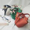 Женская сумка-ведро из искусственной кожи с цветными блоками и узором личи 2024 года в корейском стиле - универсальная сумка для матери и ребенка