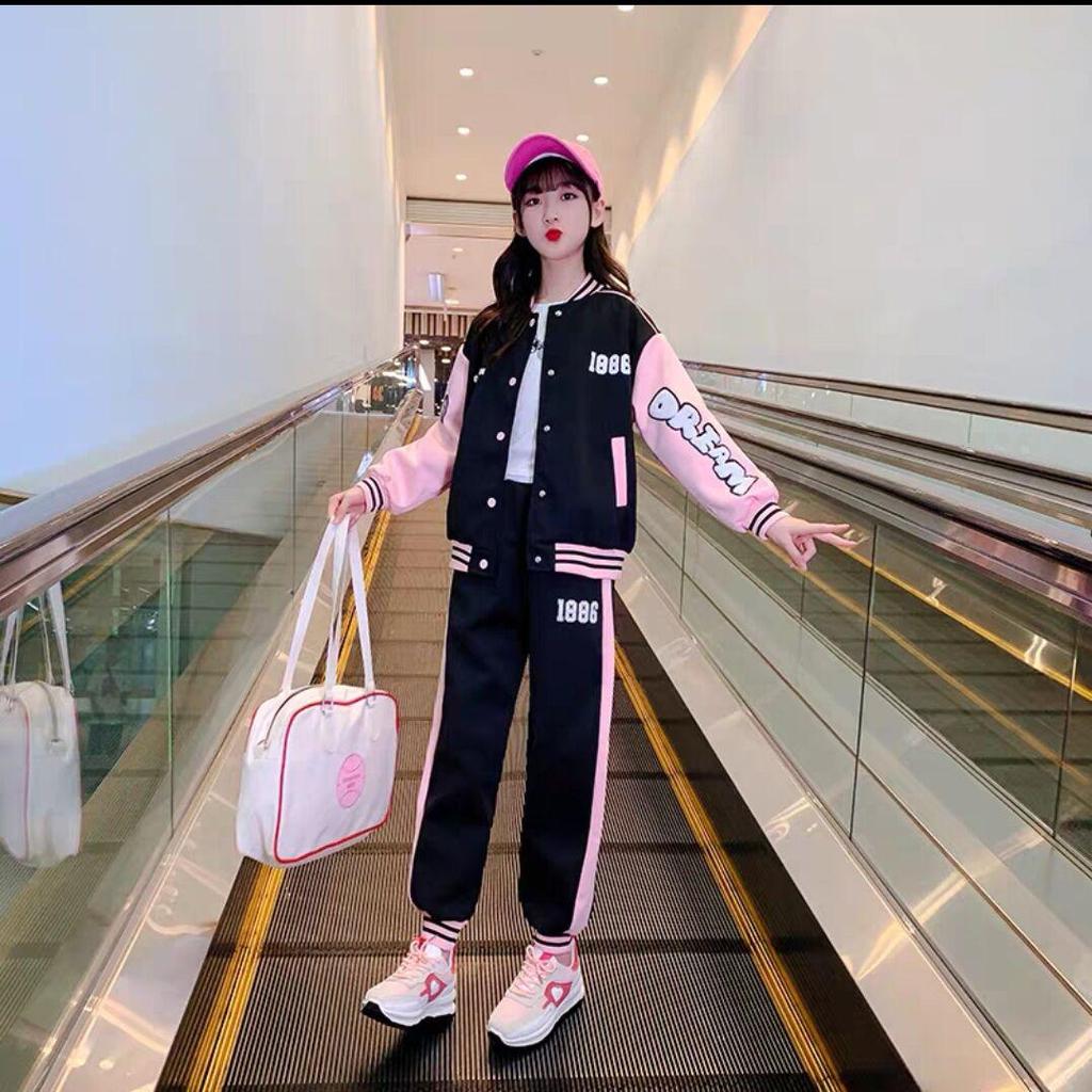 Девочки Весенне-Осенний Модный Костюм: Модные блейзеры и спортивная одежда для детей