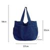Denim Tote PC Lots of Canvas [Eclairage] Bag, Jeans, Casual, Shopping, Commuting, School, Bag, Unisex, Plain, Pockets, (Indigo Blue)