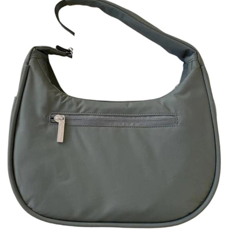Lululemon 4L Metal Logo Zipper Closure Nylon Tote Shoulder Bag Women bags Green Gray LW9EUCS-GRSG