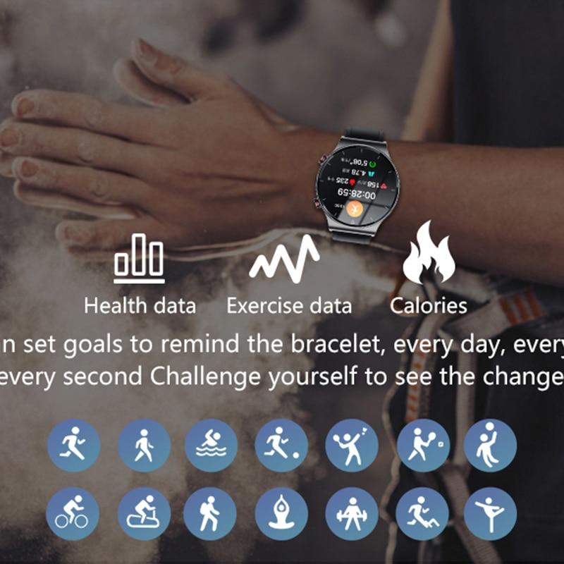 Роскошные мужские умные часы, мужские спортивные часы, полноэкранный сенсорный Bluetooth-вызов, мониторинг сердечного ритма, IP67, водонепроницаемые для Reloj Mujer, Apple, Huawei, Samsung