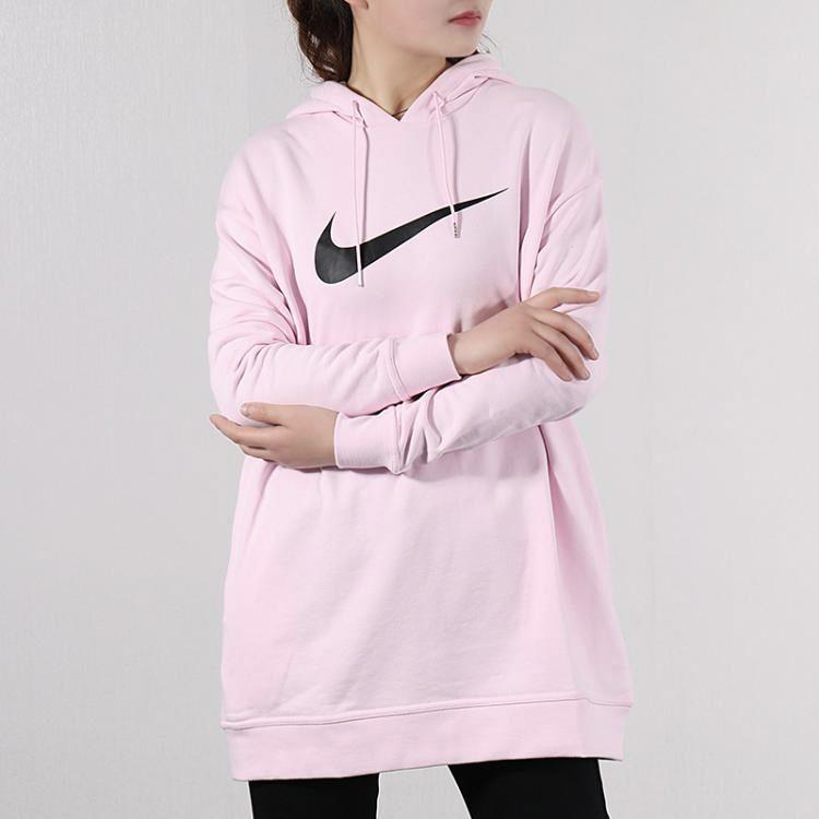 Nike Толстовки Женские Розовые С Капюшоном Средней Посадки Обычные AV8291-663