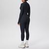 Комплект: Спортивная куртка для йоги с высоким поясом, отверстиями для больших пальцев и молнией и Леггинсы с эффектом пуш-ап