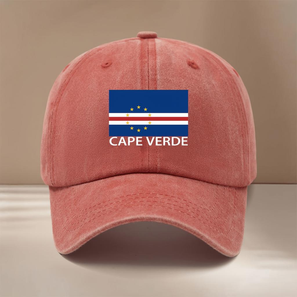 CAPE VERDE Text Pattern Baseball Cap Textured Casual Hat Trendy Comfortable and Lightweight SixPanel Cap Unisex Duckbill C