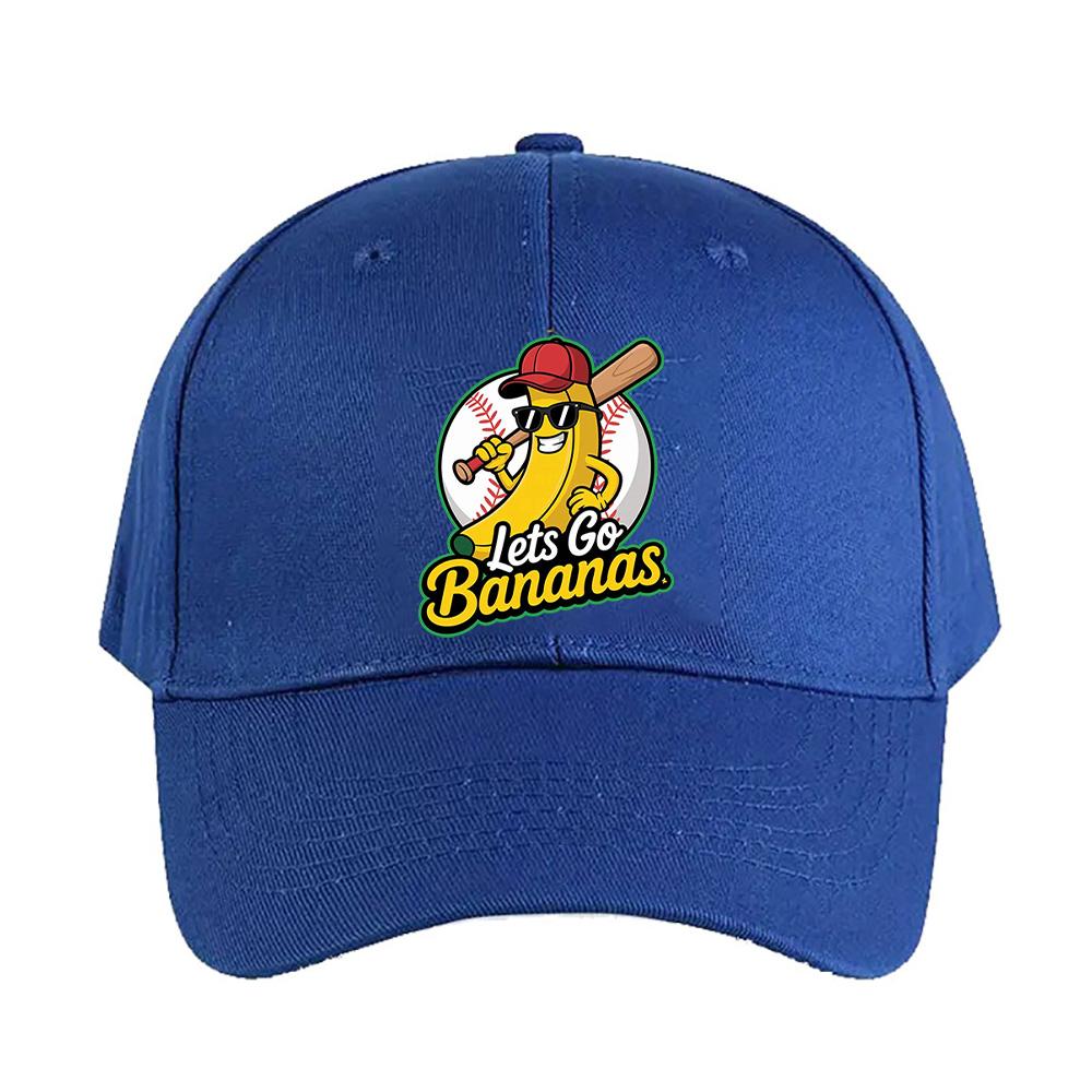 Lets Go Bananas Woman Man Summer Baseball Cap Adjustable with Curved Brim Duckbill Cap Protection Sun Hats