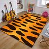 Leopard Print Orange Gradient Rug Patterned carpet, suitable as a non slip play mat for the living room and bedroom sofa