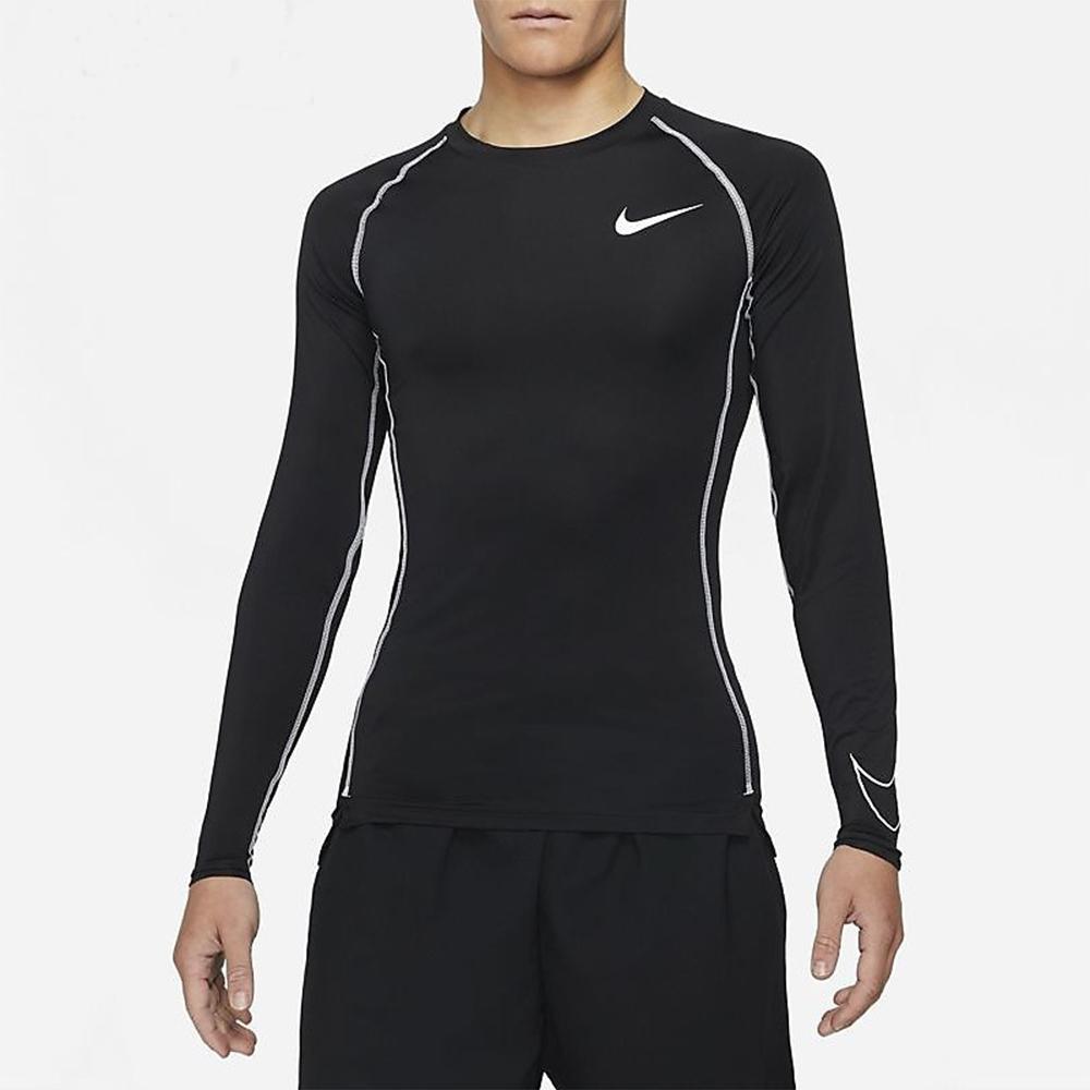 Nike Мужская тренировочная футболка с длинным рукавом Pro Dri-FIT, облегающая, черная DD1991-011