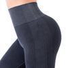 Women's High-Waist Frosted Ribbed Yoga Leggings - Black
