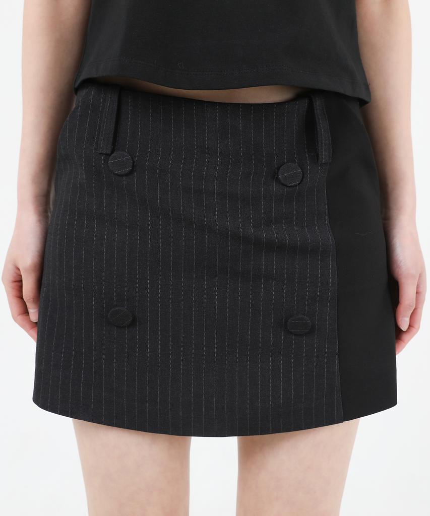 Catharsis Mini Skirt Pants Black Pinstripe One Size