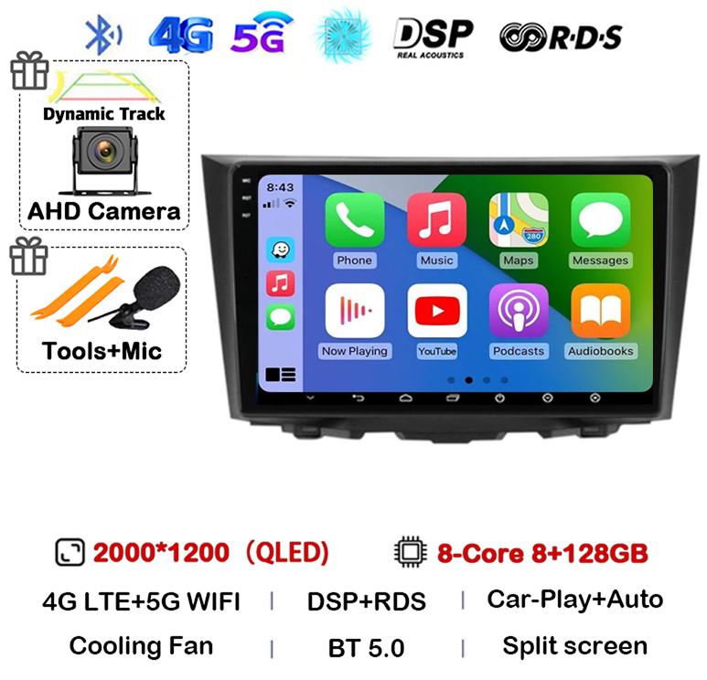 Android 14 Carplay Auto Для Suzuki Kizashi 2009 2010 2011 2012 2013 2014 2015 Автомагнитола GPS Стерео Мультимедийный плеер Головное устройство