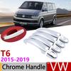 For VW T6 Volkswagen Transporter 2015~ Chrome Exterior Door Handle Cover Car Accessories Stickers Trim Set 2016 2017