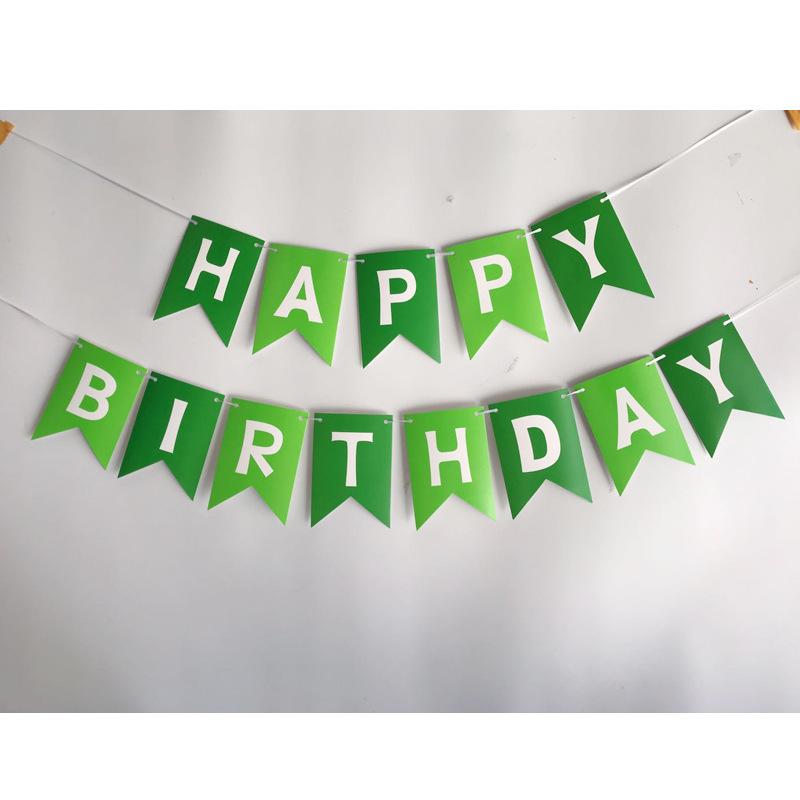 Birthday Party Decoration Bronzing Dovetail Flag Happy Birthday Birthday Flag Banner Bunting Custom