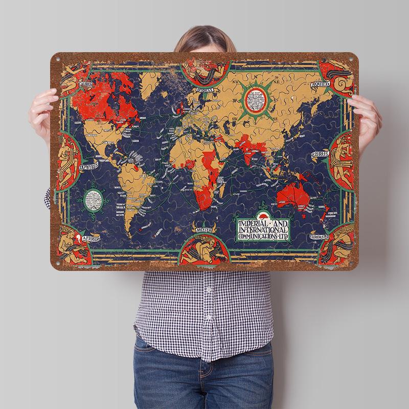 Imperial and International Printed Poster Customized Wall Art Retro Vintage Metal Tin Signs for Room Office Decor Man Cave Home