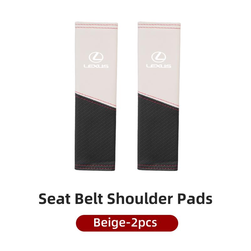 Car Seat Shoulder Pad Leather Safety Belt Protector Cover Accessories For Lexus UX250h RX450h CT200h RX400h NX300h RX350 RX300UJ0