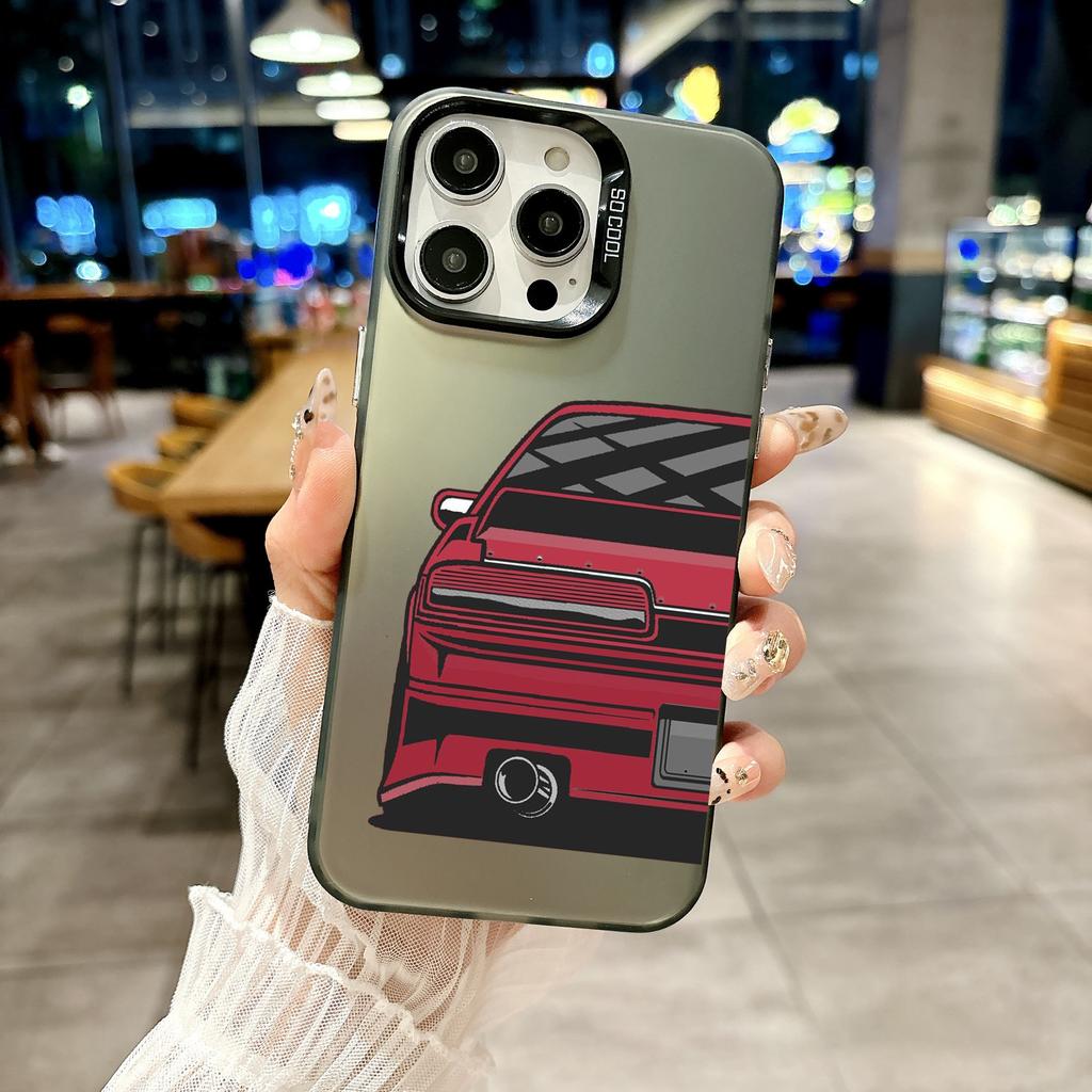 Цветной чехол для телефона для iPhone 17 16E 16 11 15 14 Pro MAX 12 13 MINI 7 8 Plus XR SE Серебристый IMD чехол Япония JDM Спортивные автомобили Комикс