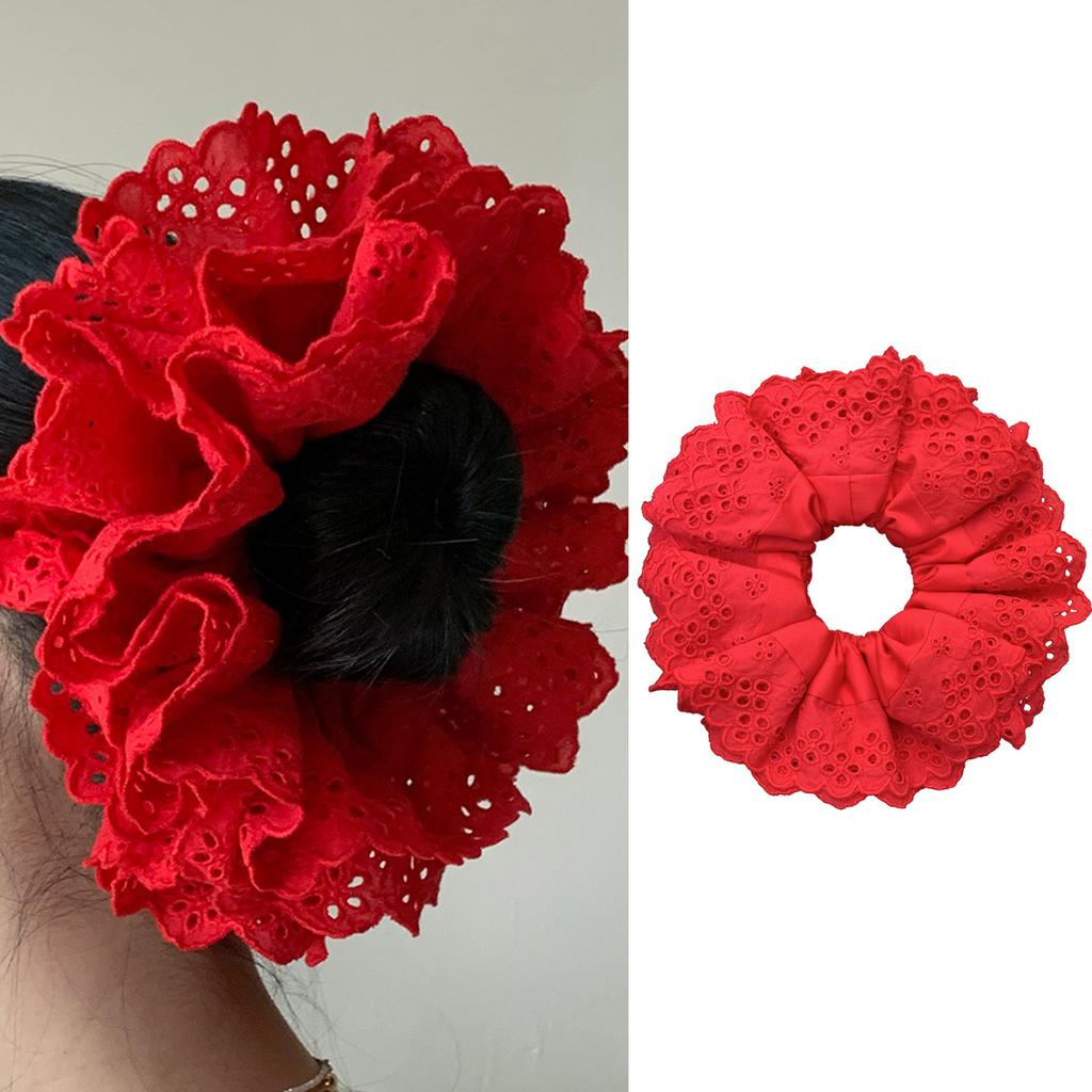 Oversized Hair Scrunchies Multi-layer Lace Hair Scrunchy Elastic Hair Tie Thick Updo Hair Rope Female Hair Ornaments