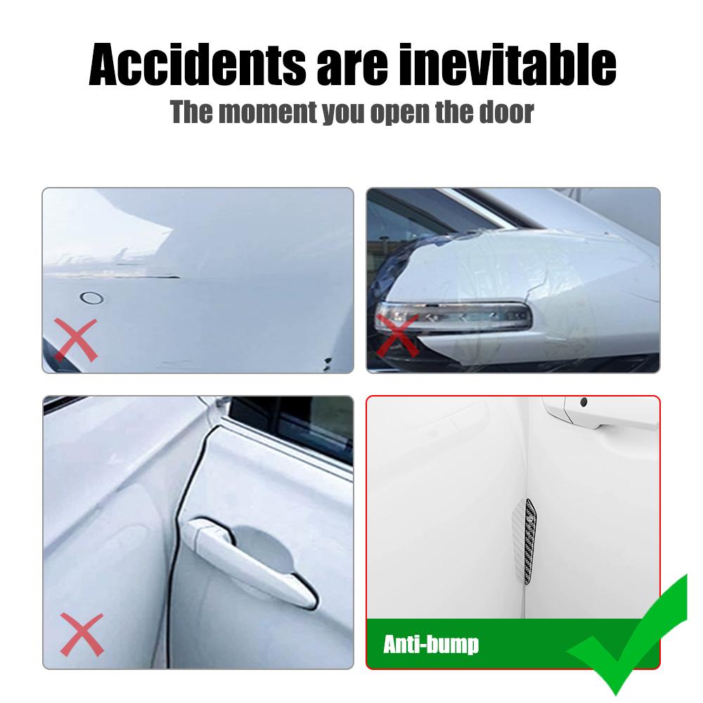 shndz6 4pc Car Door Edge Protective Stickers Carbon Fiber Anti-Collision Strip For Alfa Romeo Giulia Giulietta 159 156 MITO Stelvio 147