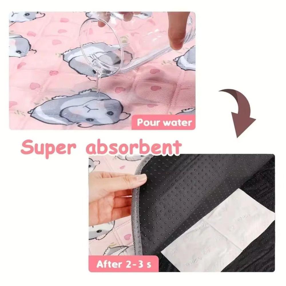 Washable Guinea Pig Cage Mat Reusable Non-Slip Mat Hamster Pee Pad for Guinea Pigs Small Animals