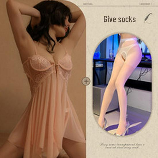 Summer Lace Trim Sexy Mesh Camisole for Women - Front Closure Sleepwear