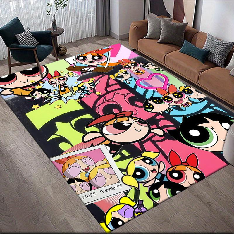 Powerpuff Girls Cute Area Rug, Powerpuff Girls Fan Cozy Carpet, Great Gift.chl