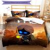 3pcs Custom Name Astro Bot Bedding Set Duvet Cover Closure Includes 1 Duvet Cover & 2 Pillowcases for All Seasons Bedroom Decor